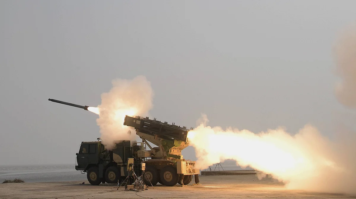 An advanced version of the DRDO-developed Pinaka rocket successfully flight tested from Integrated Test Range, Chandipur off the coast of Odisha.