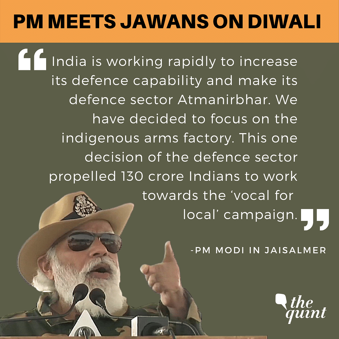 Addressing the jawans at Longewala post in Jaisalmer, PM Modi said ‘his Diwali is complete only when he meets them’.