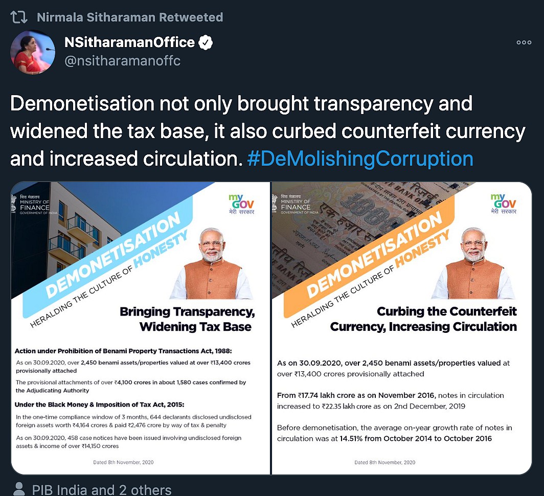 Attack on Black Money: FM on Demonetisation Anniv; Rahul Slams PM