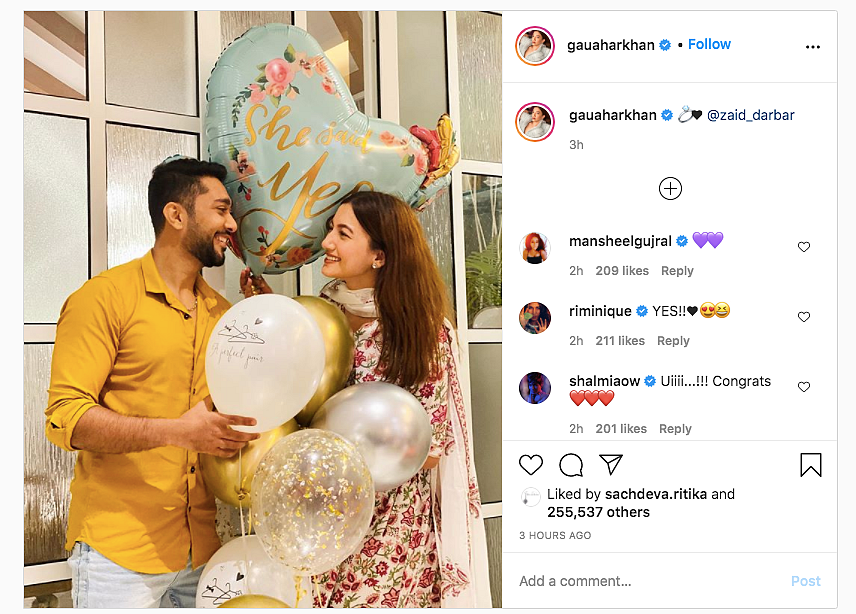 Gauahar Khan & Zaid Darbar Get Engaged