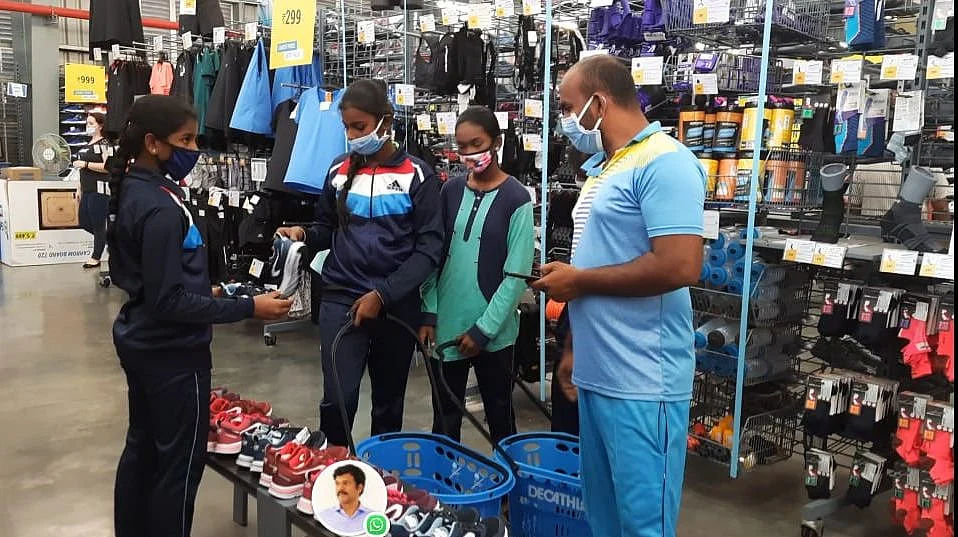 Dr Senthilkumar sponsored running shoes from Decathlon.