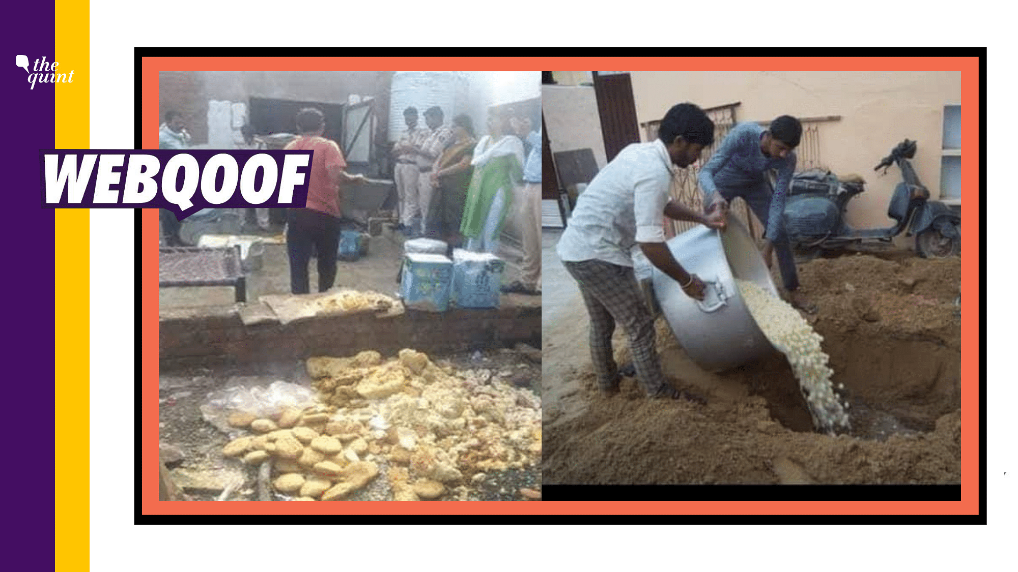 A set of unrelated images of sweets being dumped has been falsely shared as RJD workers disposing off rasgullas after losing the Bihar elections.