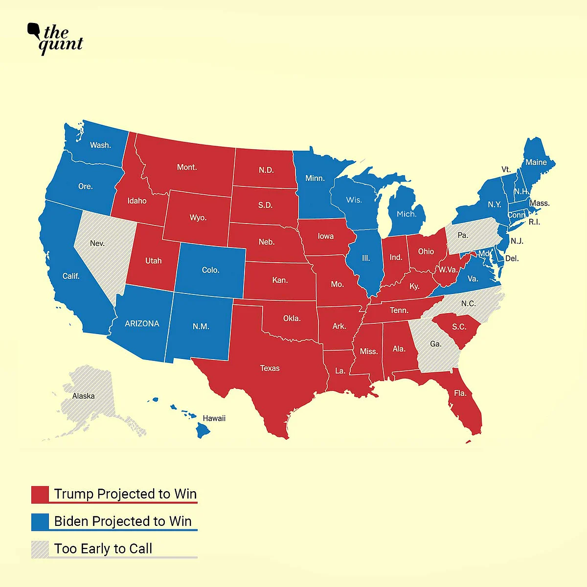 US Election: Biden Holds on to Narrow Leads in Arizona, Nevada