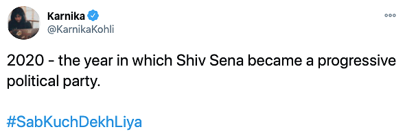 Some have found reference to Shiv Sena as a progressive party downright hilarious.