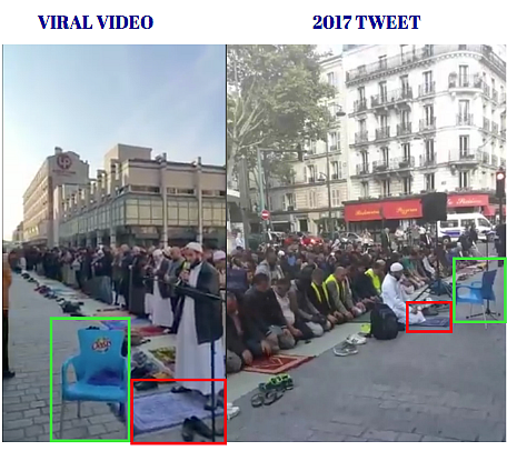 Left: Viral video. Right: Tweet uploaded in 2017.