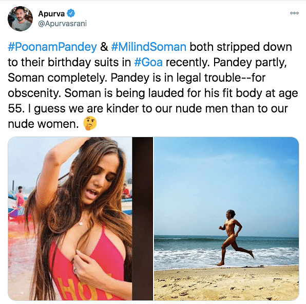 While Milind Soman shared a nude photo, Poonam Pandey has been slapped with an FIR for an alleged vulgar video.