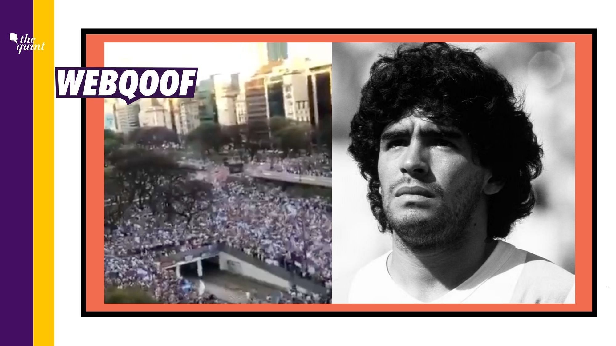 An old video from Argentina is being circulated with the false claim that it shows the crowd gathered for Maradona’s funeral ceremony.