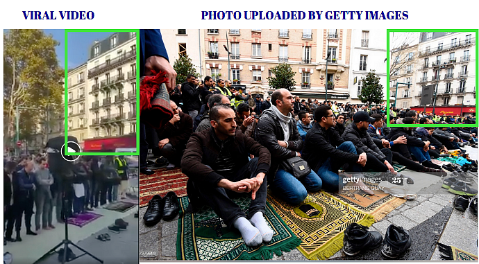 Left: Viral video. Right: Photo uploaded by Getty Images.