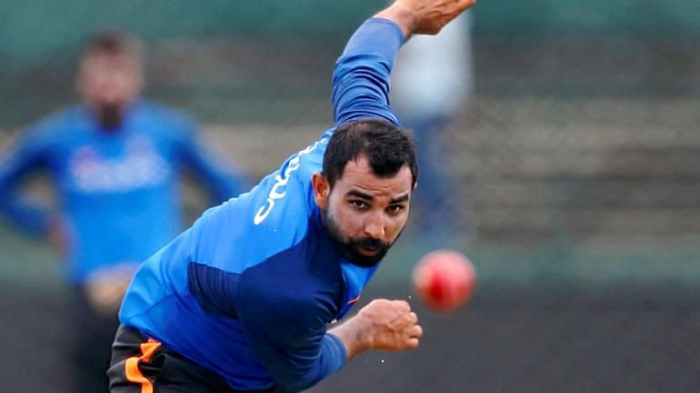 Mohammed Shami during a training session.&nbsp;