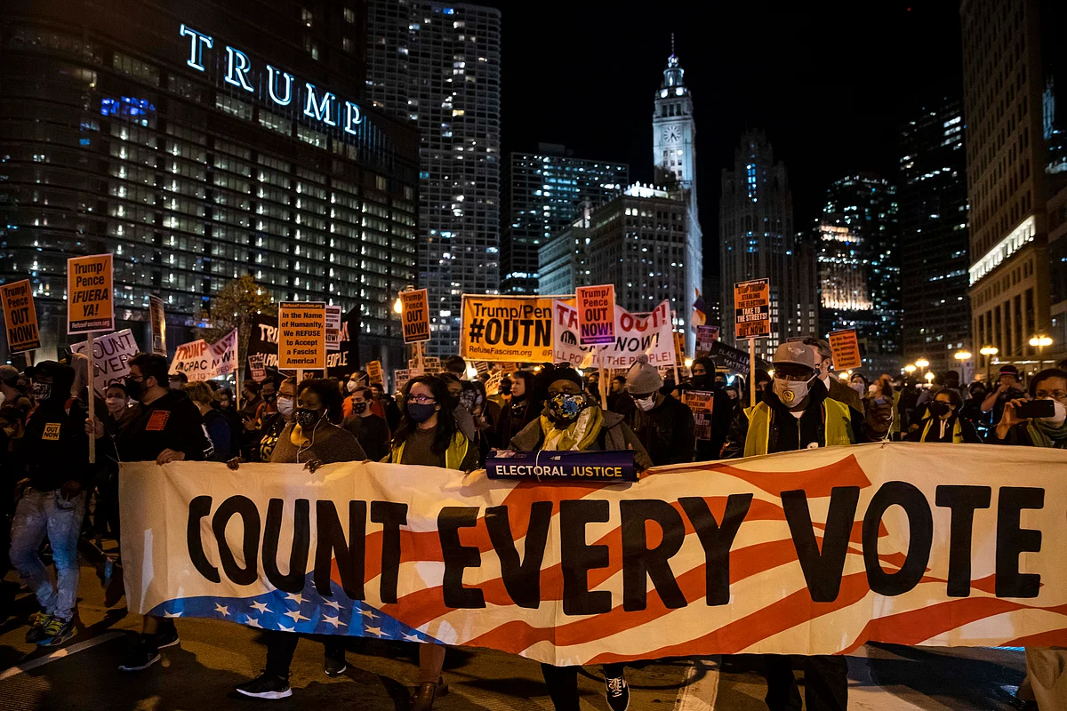 Protests in NY, Detroit, Portland, Arizona Before Election Results