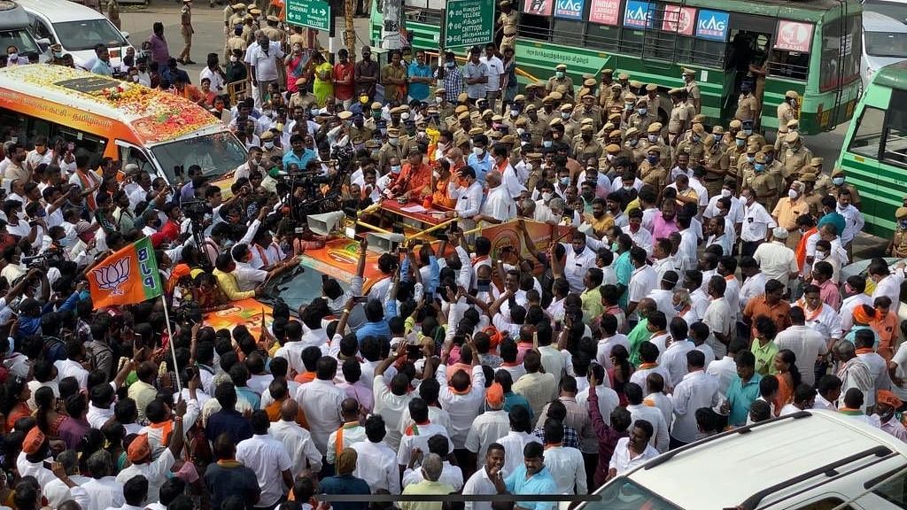 The yatra is seen as an attempt by the BJP to consolidate Hindu votes in the state ahead of the Assembly elections in 2021.
