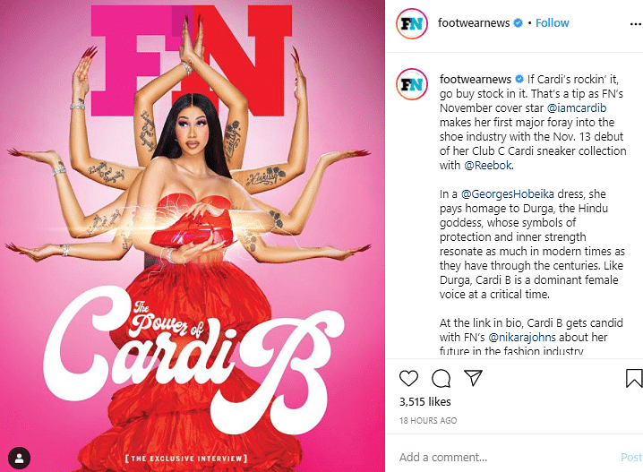 Cardi B gets flak for her new sneaker collection photoshoot.
