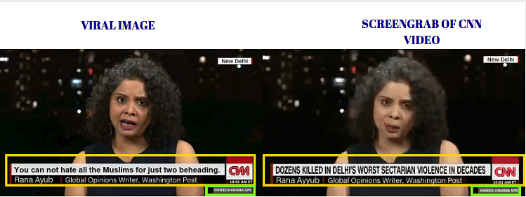 Left: Viral image. Right: Video tweeted by CNN.