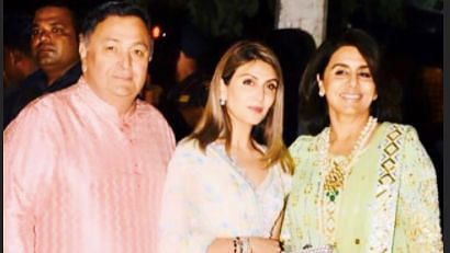 Riddhima with her parents Rishi and Neetu Kapoor.