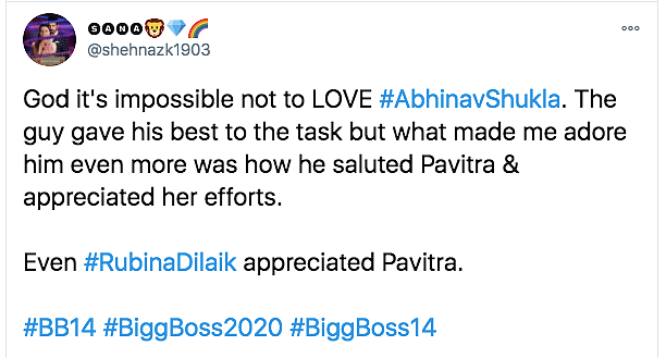 'BB14': Netizens Shower Praise As Abhinav Wins Immunity for Rubina