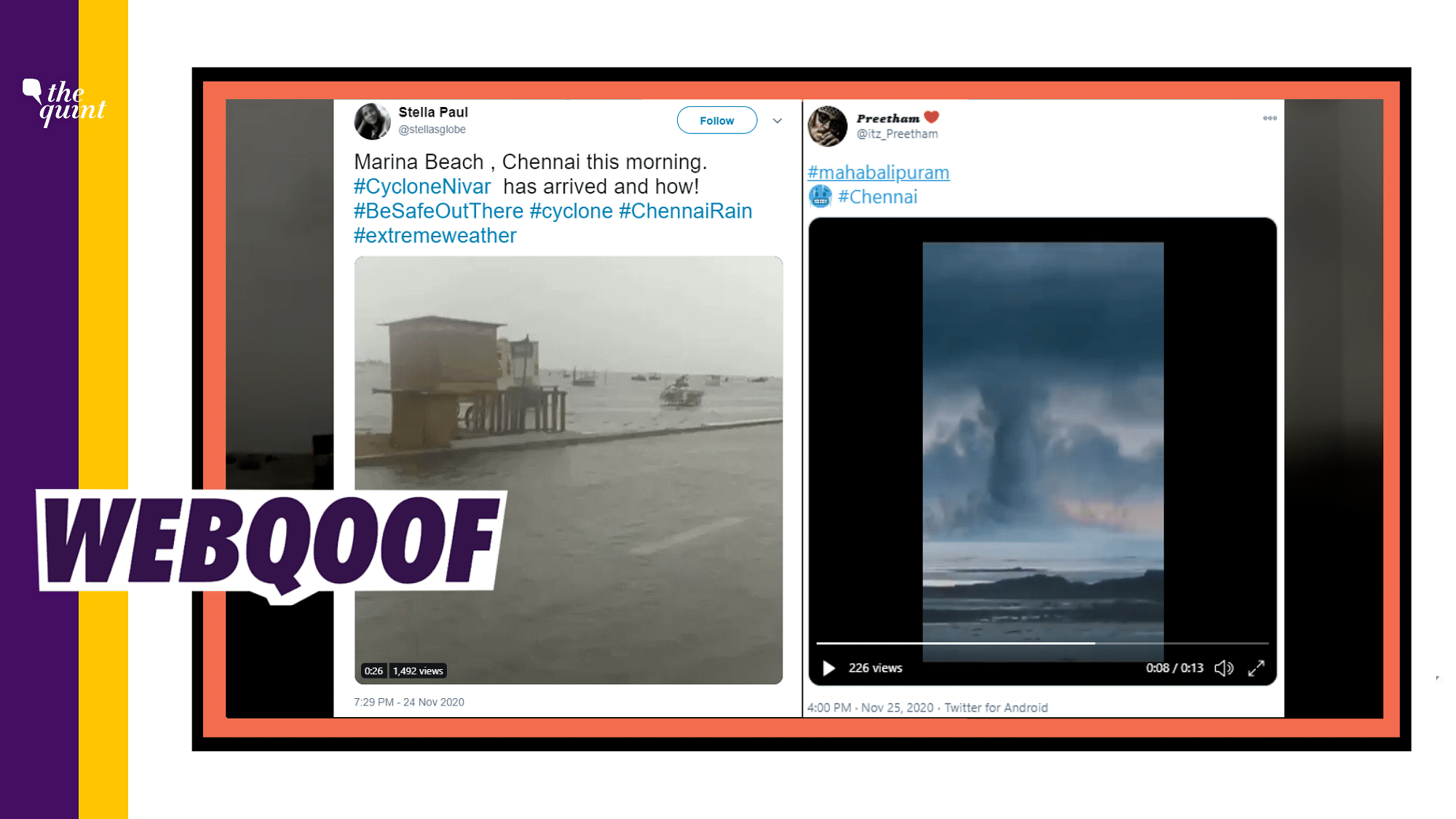 An old video from 2017 and a CGI simulation have been falsely shared as visuals of Cyclone Nivar in Tamil Nadu.