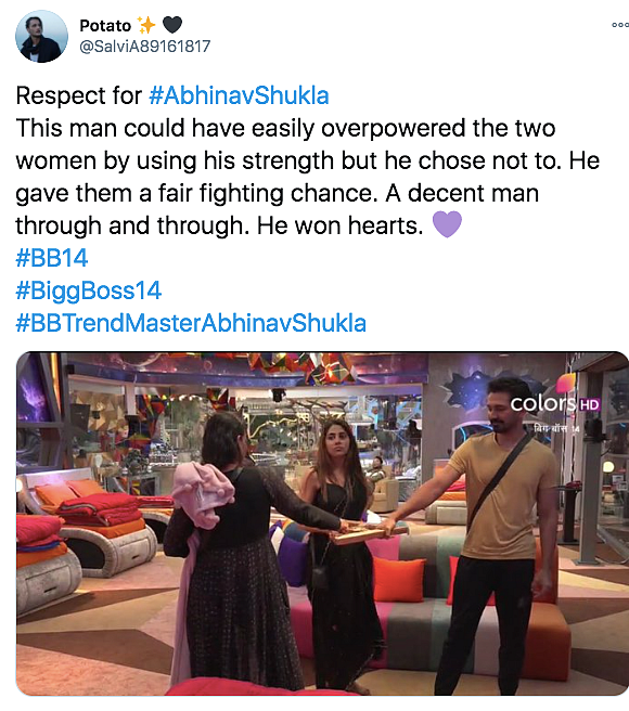 'BB14': Netizens Shower Praise As Abhinav Wins Immunity for Rubina