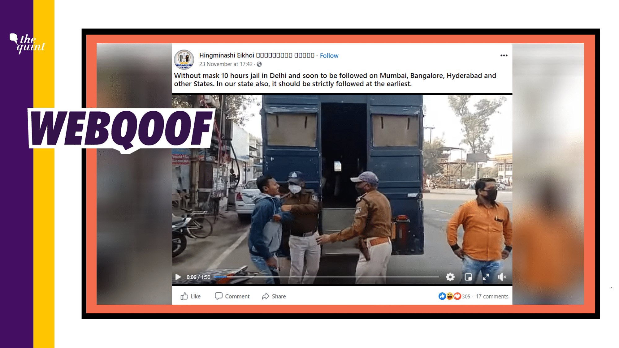 A video of police action against those not wearing a mask from Ujjain has falsely gone viral as a video from Delhi.