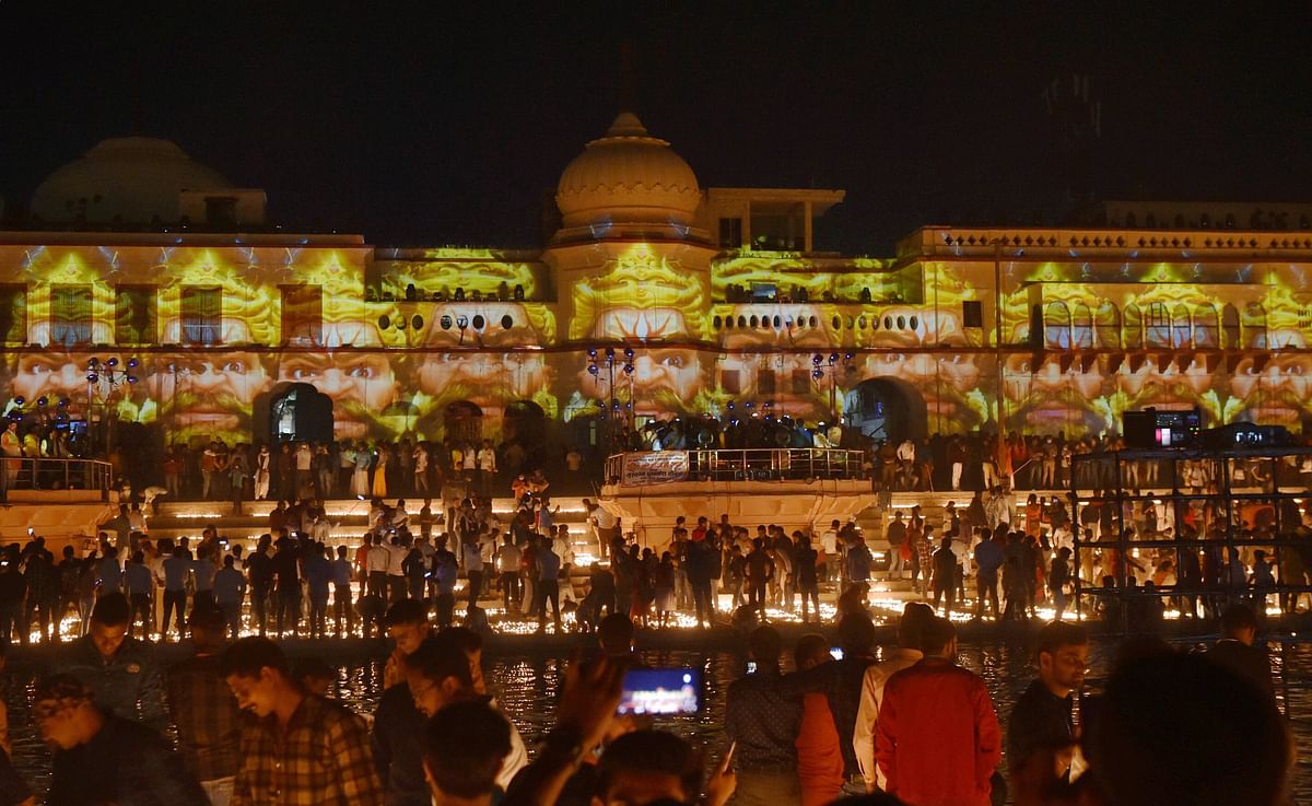 CM Adiyanath reportedly performed the ‘Rajyabhishek’ to mark the return of Ram to Ayodhya.