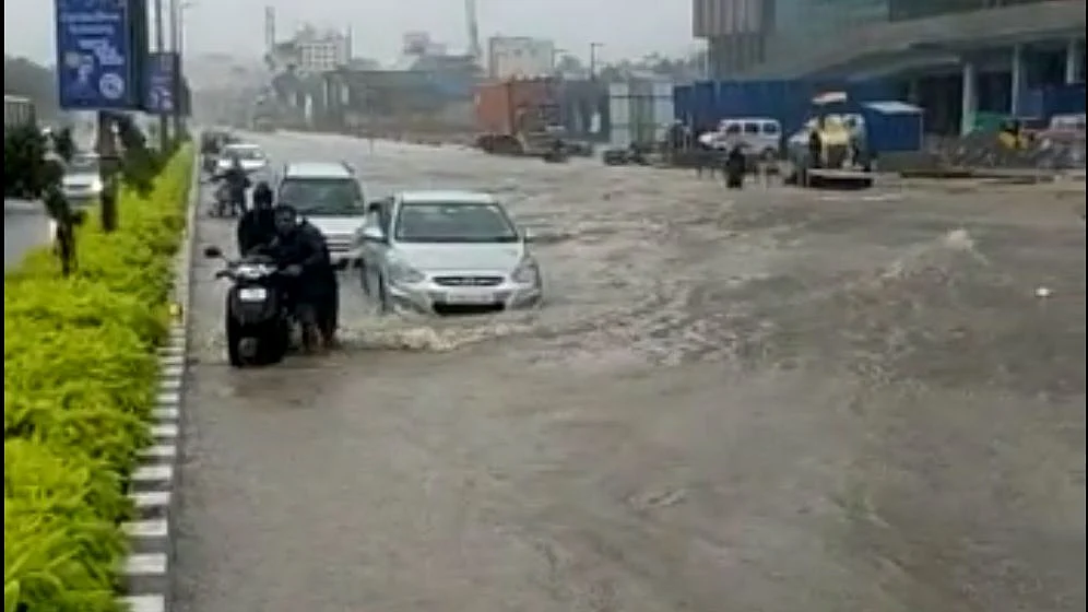 Several roads in the IT corridor in Chennai are waterlogged.