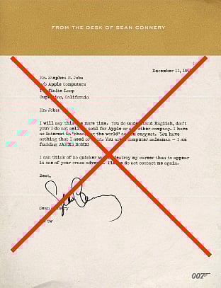 Fact Check Of Sean Connery S Letter To Steve Jobs Sean Connery Didn T Call Steve Jobs A Computer Salesman