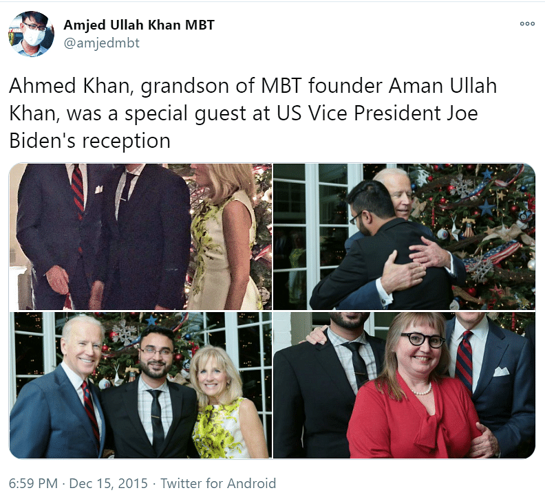 Ahmed Khan confirmed that the claim is false and that he hadn’t been asked to be a political advisor to Biden.