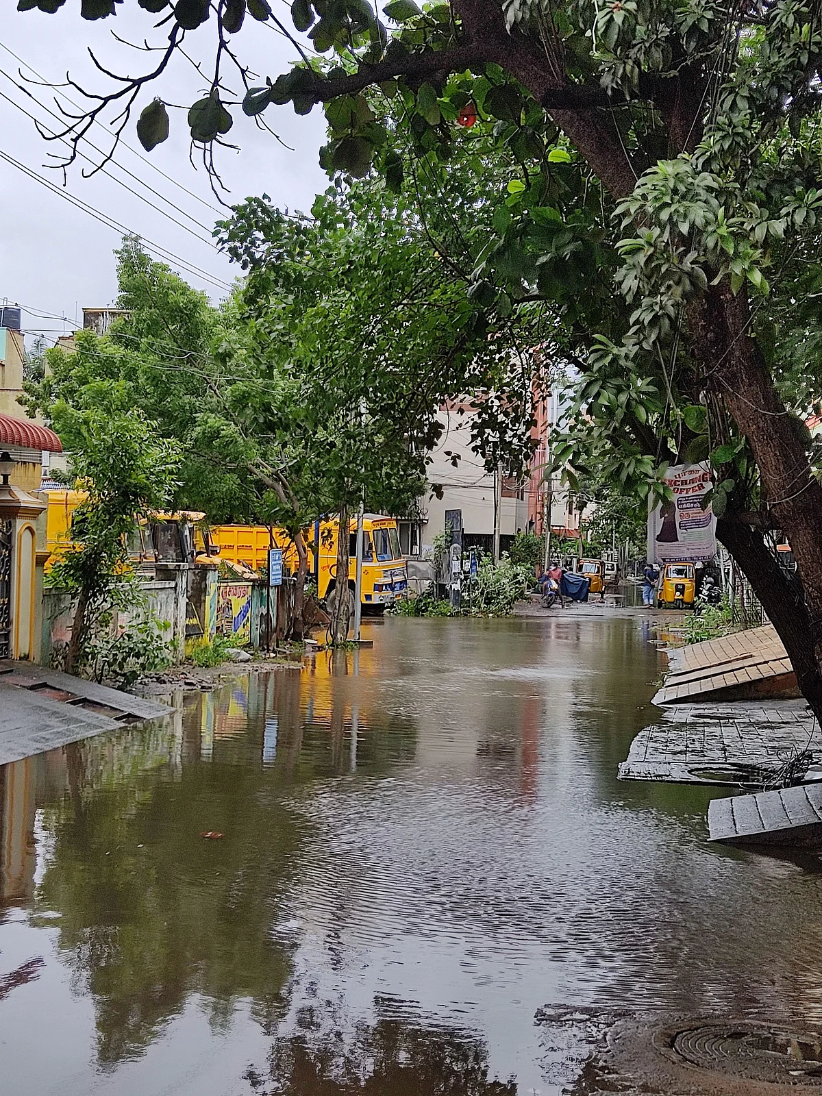 Streets flooded.