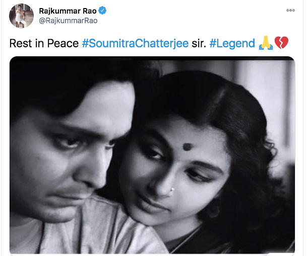 Rajkummar took to social media to share what he felt about the praise coming from Chatterjee.