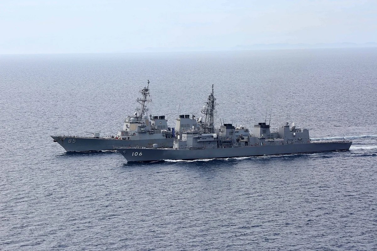 Image of ships that will participate in the Malabar Exercise. 