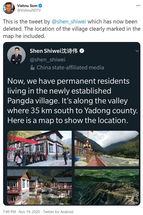 Pictures of the village, almost 2km within Bhutan’s boundary, were first shared & then deleted by a Chinese scribe. 