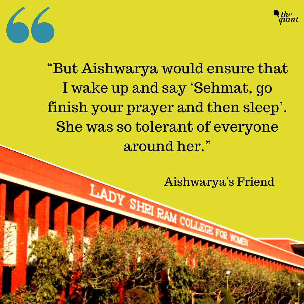  Aishwarya’s friends say she was a helpful person, who never discussed the dire financial condition of her family. 