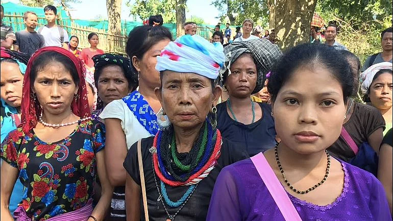 Bru people in a relief camp in Tripura.