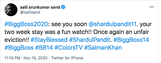 'BB14': Shardul Pandit Evicted; Salman Calls Him an 'Inspiration'