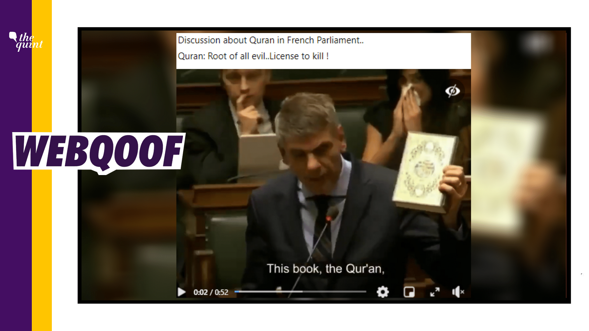 An old 2015 video of Filip Dewinter remarks in the Belgian Parliament has been revived as a recent discussion on Quran in the French Parliament.