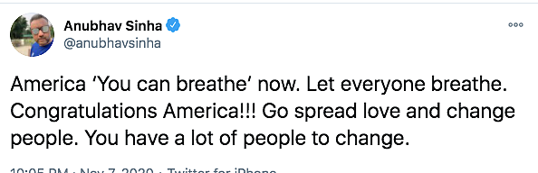 Biden, Harris & Small Dollop of Hope: B'Wood Congratulates America