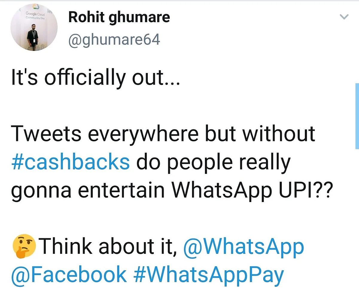 Will WhatsApp Give Cashback? Twitter Asks After UPI Announcement