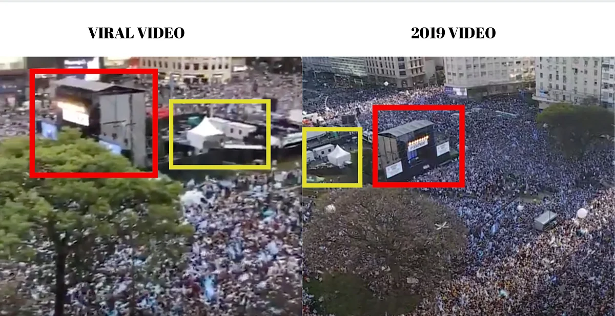 Left: Viral video. Right: 2019 video.