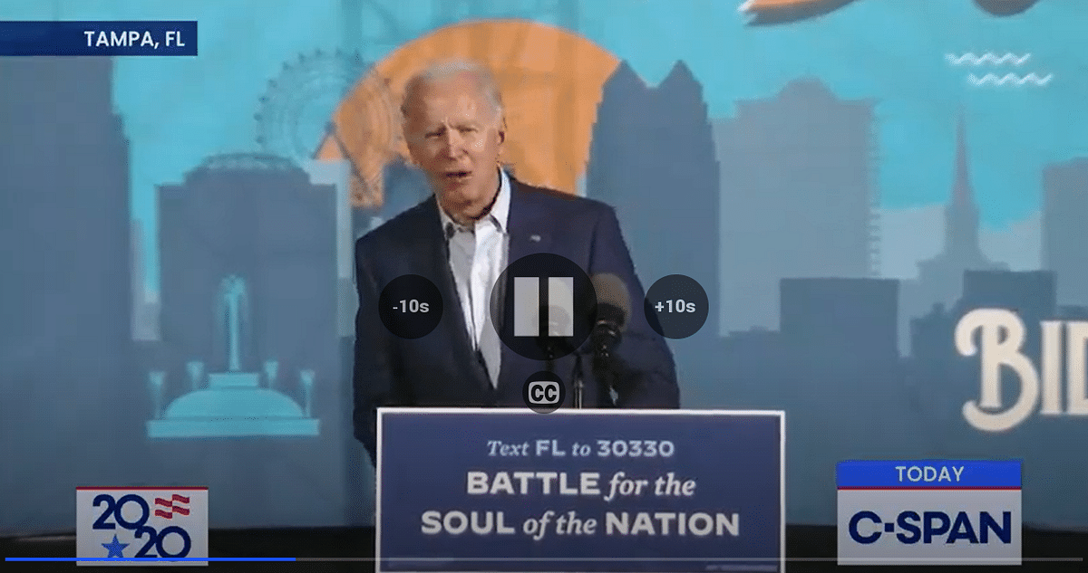 A doctored video has gone viral showing Biden erroneously saying ‘Hello Minnesota’ to a crowd in Florida.