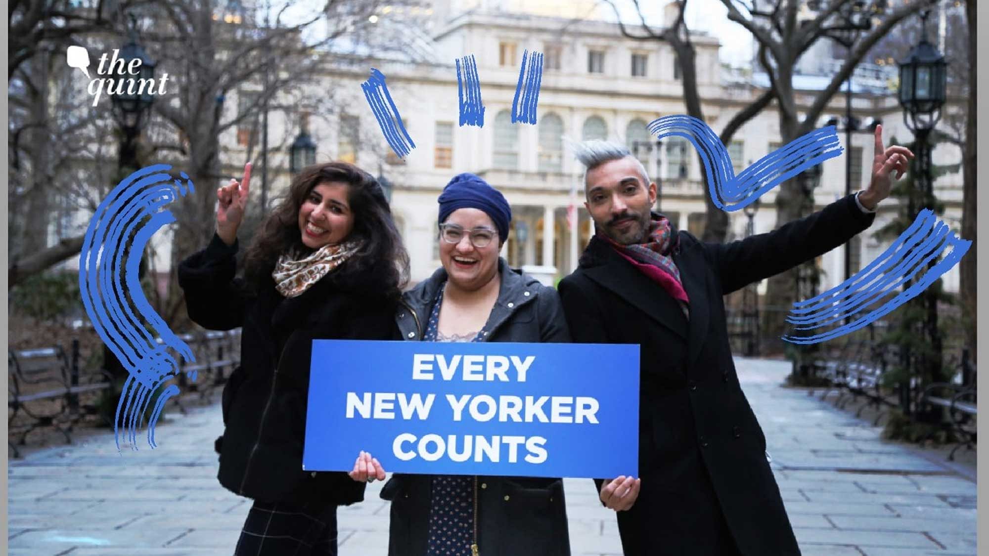 Image of Aarati Cohly (L) with other campaigners for the New York City Census 2020.