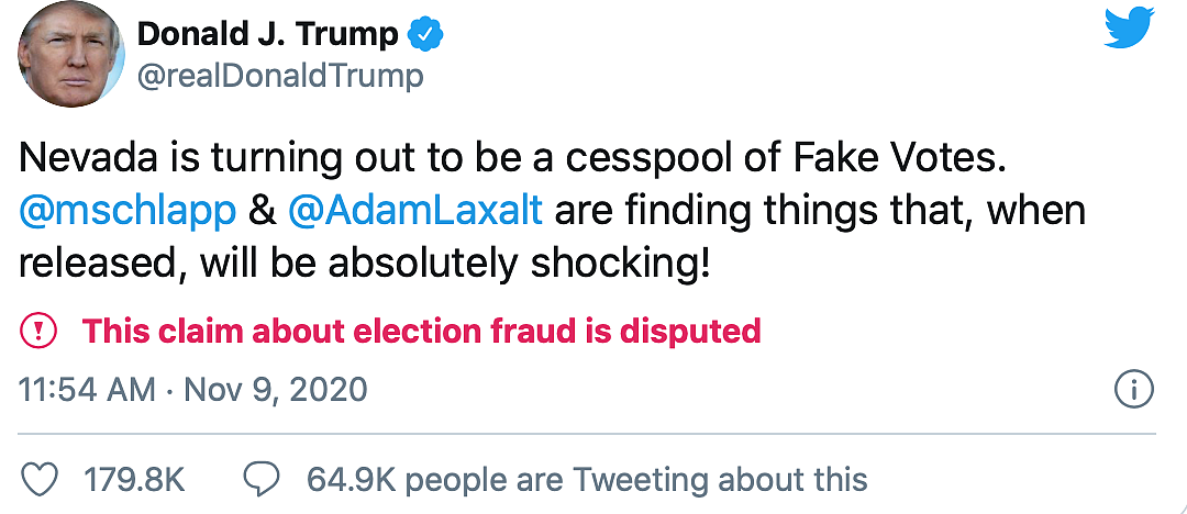Refusing to Concede, Trump Still Tweets of ‘Big Presidential Win’