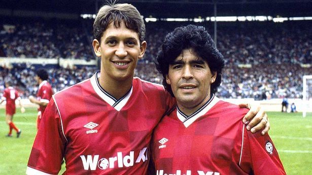 Gary Lineker and Diego Maradona.&nbsp;