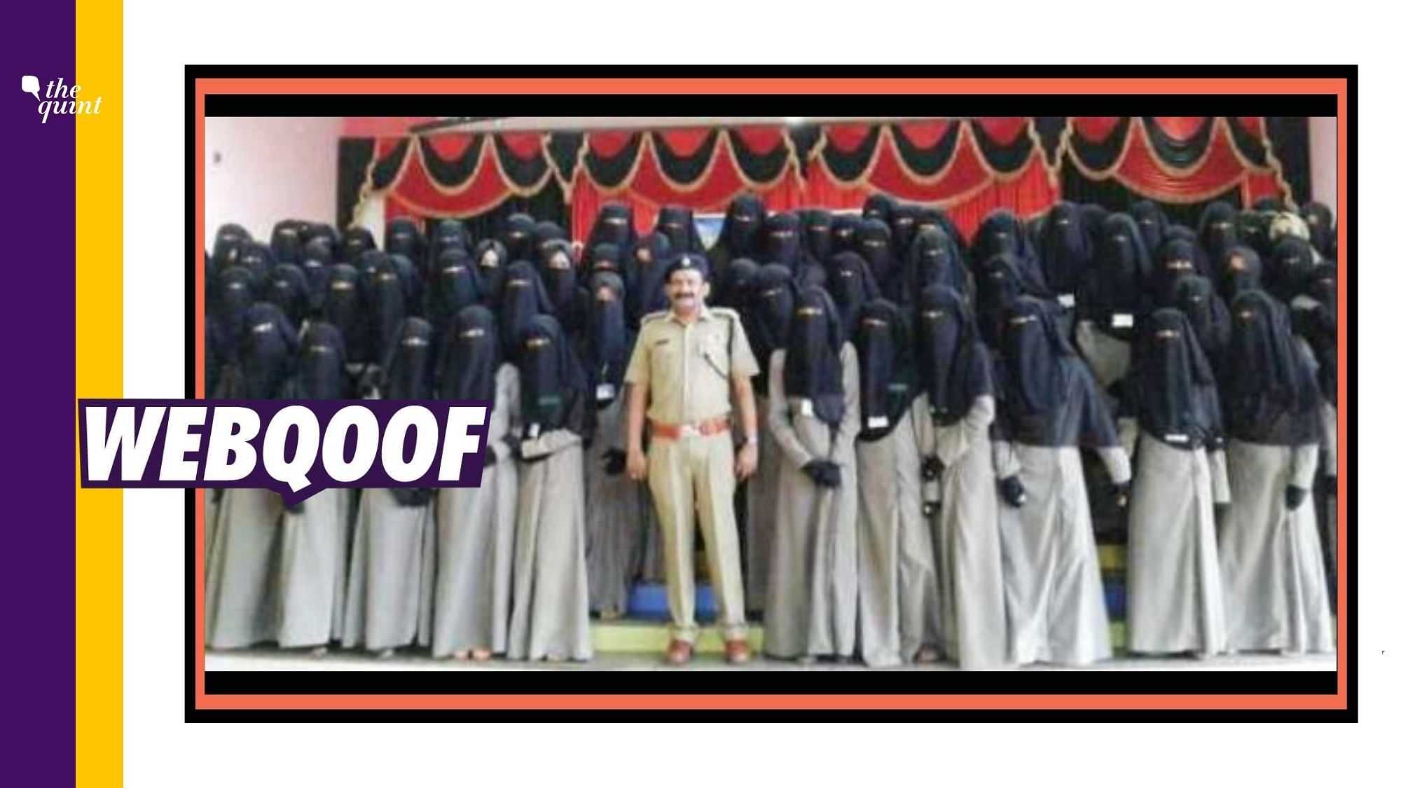 The image shows students from an Arabic college at Uliyathaduka in Kerala.