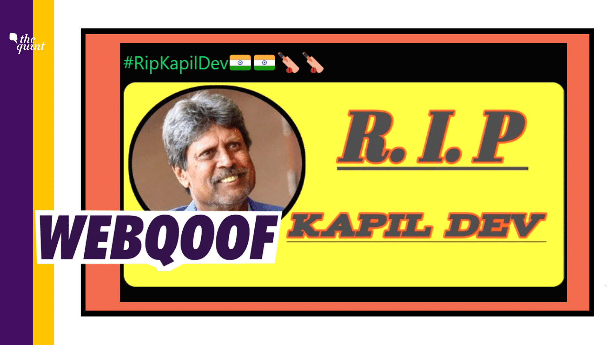 Kapil Dev has quashed the rumours by sharing a video of him on a WhatsApp group. An archive of the post can be found <a href="https://archive.is/9vh9v">here</a>.