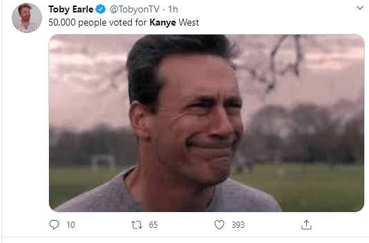 Kanye West becomes fodder for memes on social media on US election day.