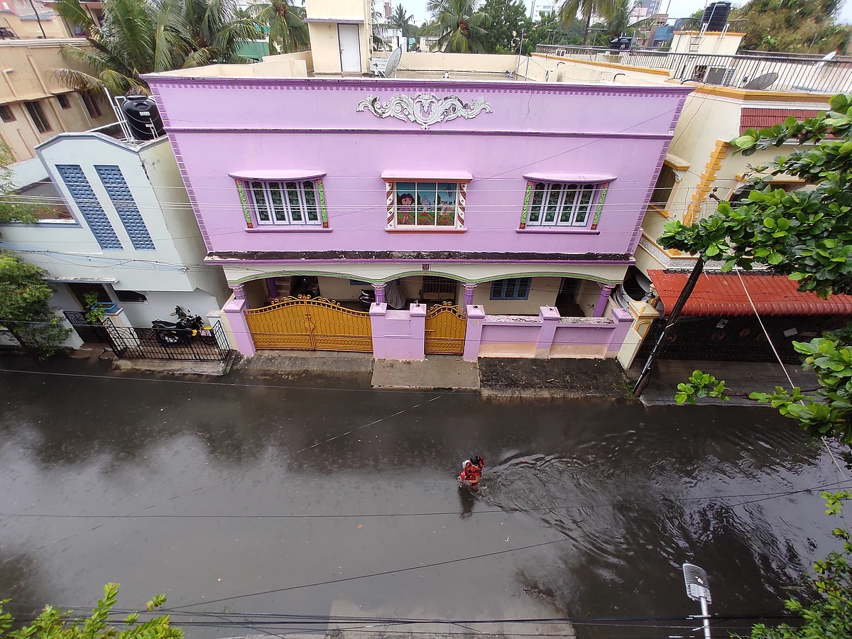 Waterlogged roads in Chennai.