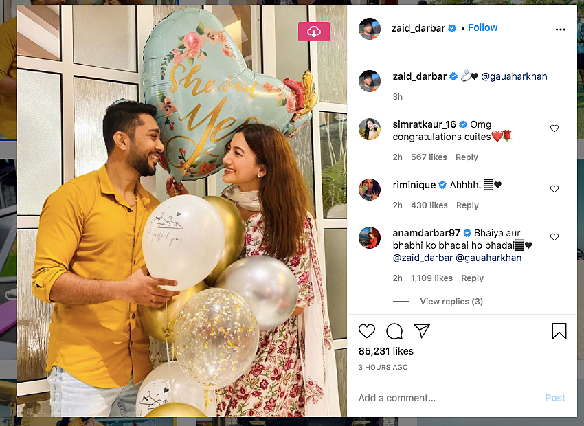 Gauahar Khan & Zaid Darbar Get Engaged