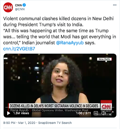 Rana Ayyub’s Image Altered to Show Fake Remark on France Violence