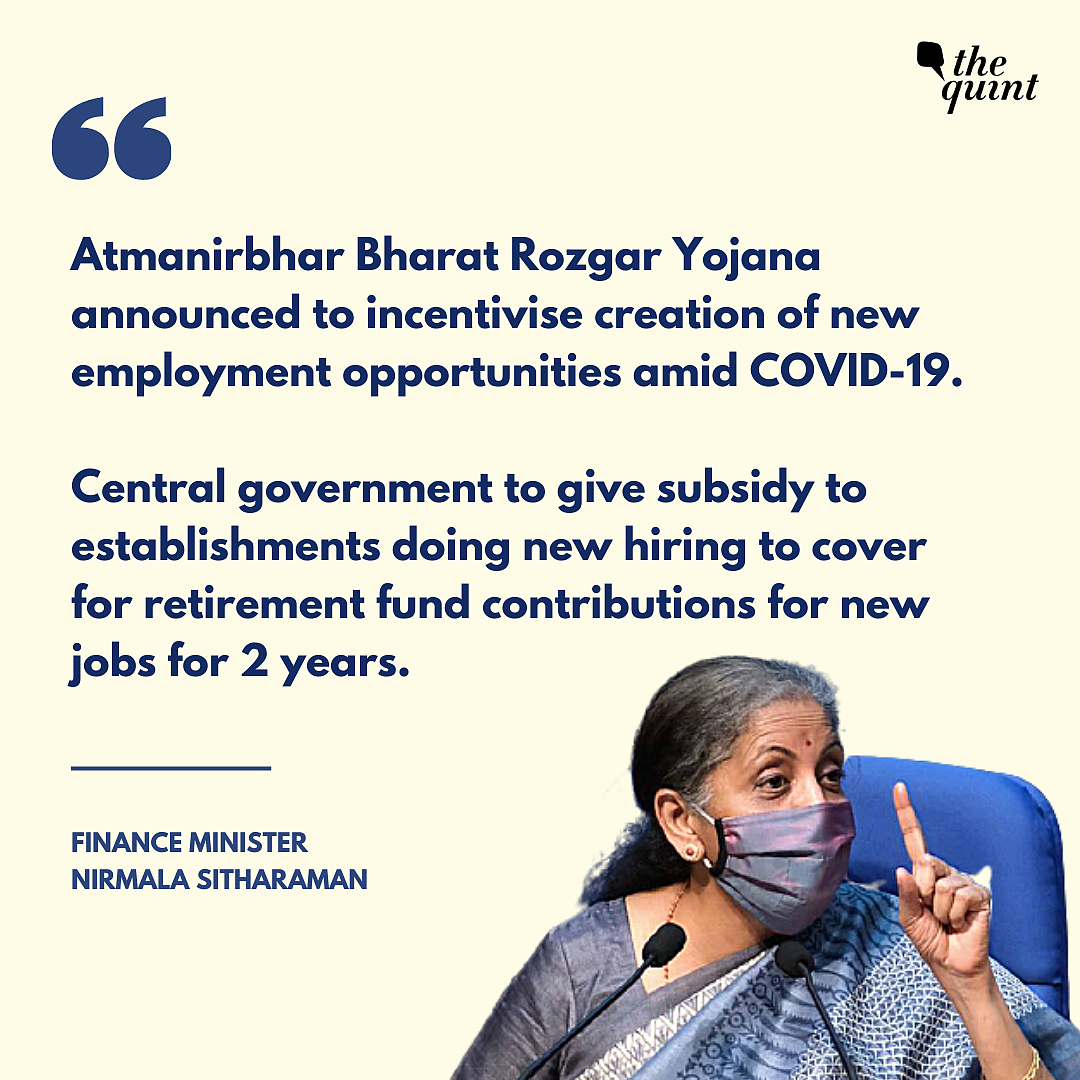 FM Announces Atmanirbhar Bharat 3.0, Includes Job Creation Scheme