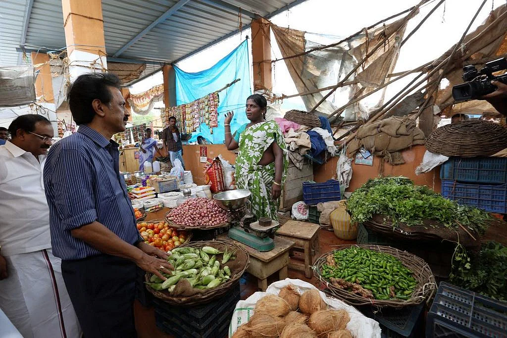 MK Stalin campaigning in Dindugul in September 2015.
