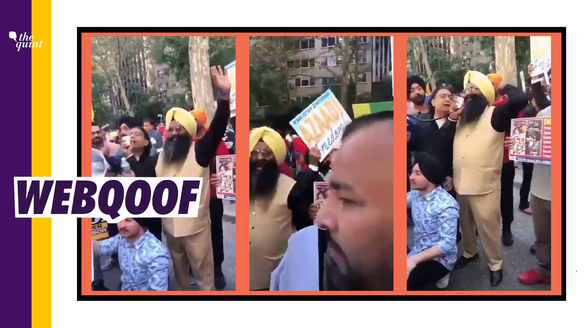 The video showed protesters agitating against Prime Minister Narendra Modi while he delivered his speech at the United Nations General Assembly (UNGA).